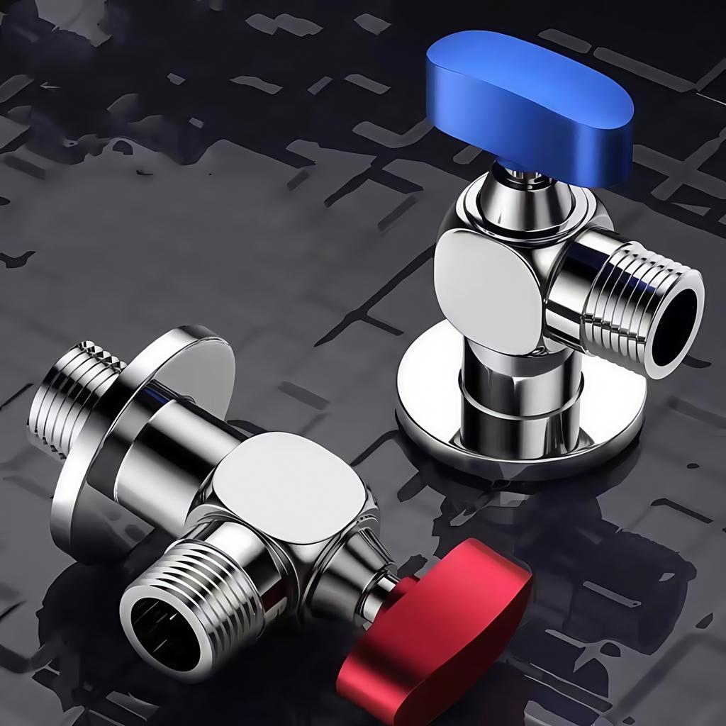 All Copper Thicken Angle Valve Ball Core Hot and Cold Triangle Switch G1/2 4 Points Water Heater Toilet Large Flow Ball Valve
