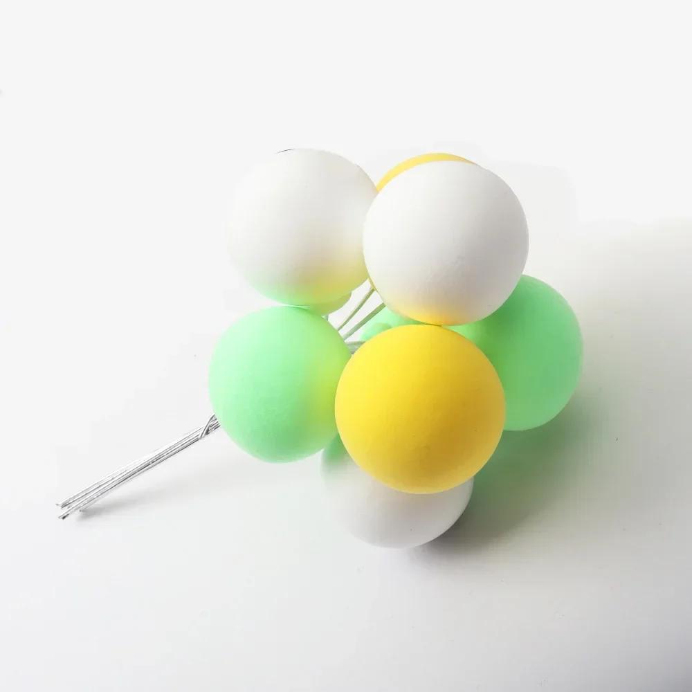 Colorful Clay Cake Topper Hat, 8Pcs Ball Bundle, Creative Cupcake Card Flag, Birthday Party Baby Shower Dessert Decoration