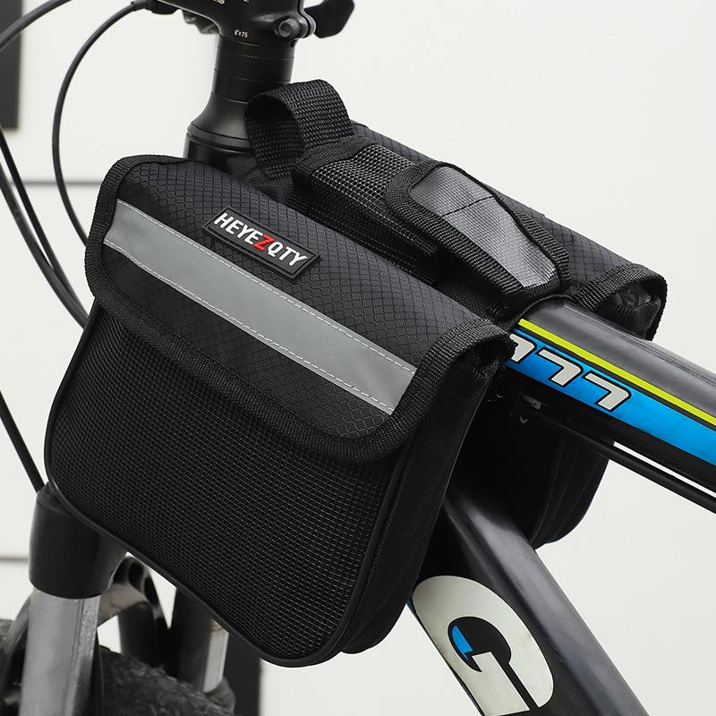 Bicycle front beam bag mountain bike mobile phone storage bicycle front trailer handle bag waterproof trailer large size