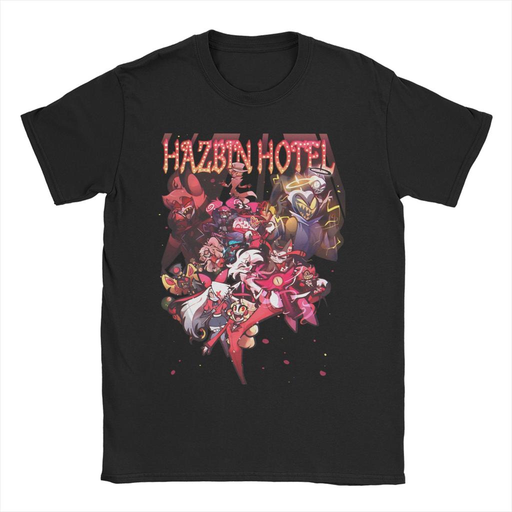 Vox Hazbined Hotels Men Women T Shirt Black Comedy Humor Tee Shirt Short Sleeve TShirt 100 Cotton Printed Clothing