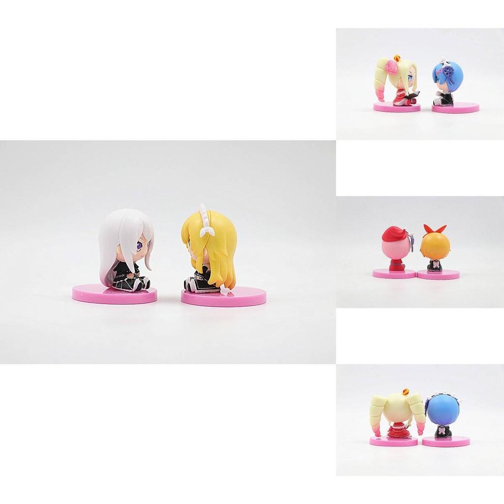 Adorable 8 Piece Sitting Rem And Ram Figure Set From Re Life In A Different World From Zero