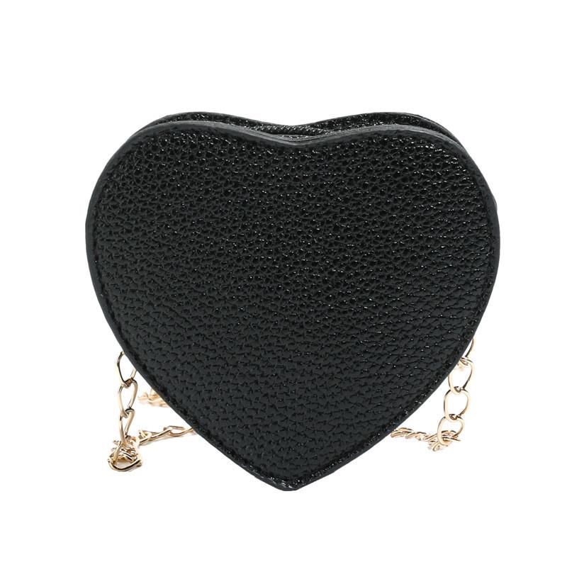Pu Mini Heartshaped Shoulder Bag With Zipper Closure For Daily Use