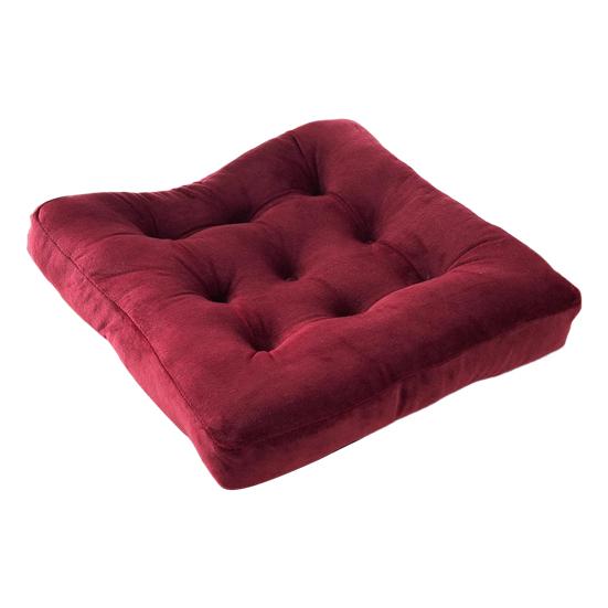 Square Seat Cushion 16x16 Inches Solid Color Stuffed Chair Pad Velvet Thick Seat Cushion for Dining Chair Floor Home Office