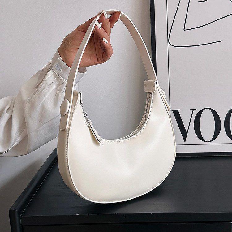 2025 Trendy Western-Style Crescent Shoulder Bag - Fashionable Brown Dumpling Underarm Bag