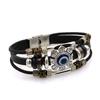 Vintage Multilayer Leather Evil Eye Bracelet: Unisex European & American Style Punk Jewelry.