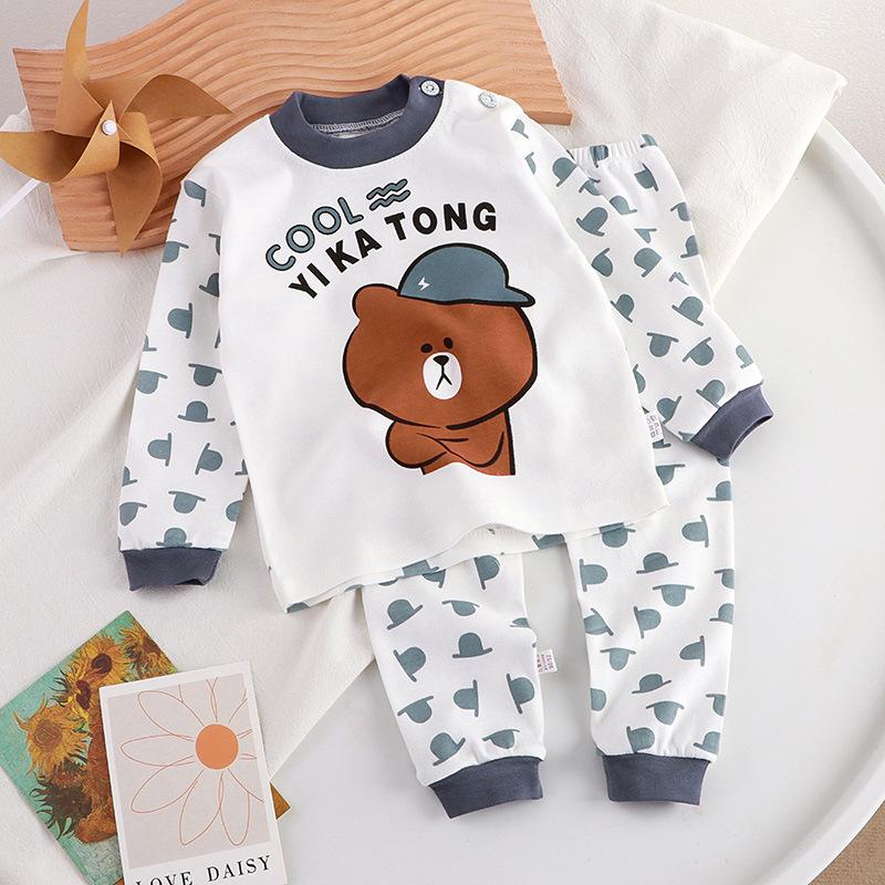 Autumn Sleepwear Pajamas for Girls Boys Long Sleeve Tops+Pants Suits Fashion Home Clothing Baby Kid Sleep Costume
