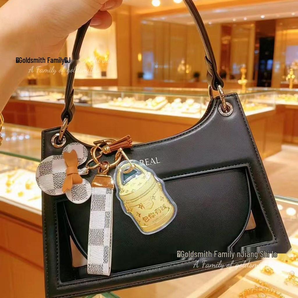 999 Pure Gold Money Keychain & Mobile Chain with Crab Bag Pendant for Girlfriend