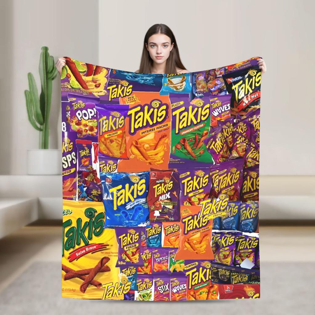 Κουβέρτα Takis Chili Chips Ζεστή Πρωτότυπη Βελούδινη Κλινοσκεπάσματα για Εξωτερική Διακοσμητική Φανελένια Κουβέρτα Κάλυμμα Κρεβατιού