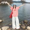 MJ STYLE Women's Cotton Letter Print T-Shirt