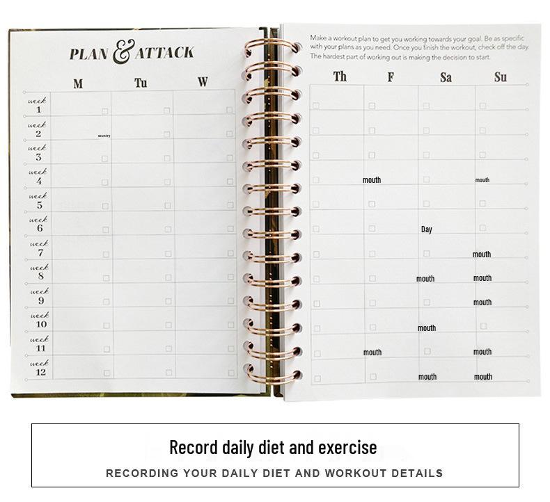 Cross-Border A5 Fitness Planner: Daily Exercise Check-in & Gym Workout Notebook