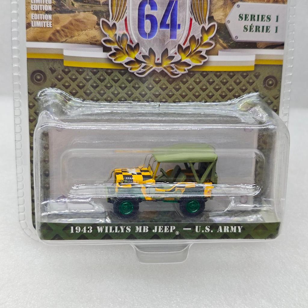 GreenLight 1:64 1943 Willys MB Jeep High Simulation Diecast Car Metal Alloy Model Car Decoration Display Collection Gifts