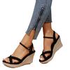 2024 Damen Sommer Koreanische Keilabsatz Peeptoe Römersandalen mit Schnalle