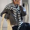 Slack Increased Triangle Scarf Containing Wool Striped Shawl, Autumn And Winter Ins Warm Knitted Scarf Women