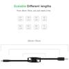 Type-C Retractable Data Sync Phone USB 3.1 Charging Cable Cord for Android iOS