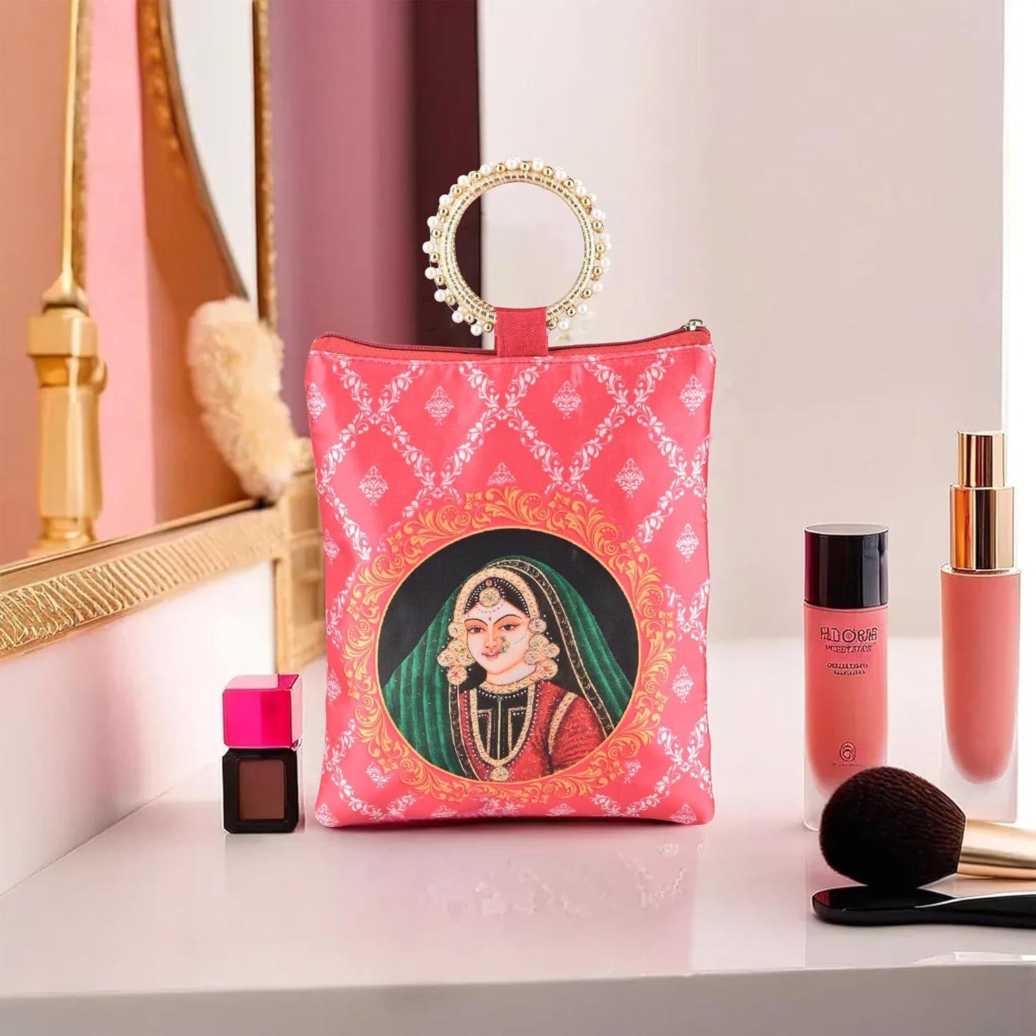 

Маленькие шелковые сумочки для женщин стильные с молнией и ручкой | Ручные сумки для женщин | Этническая женская сумочка для подарков на память | Принт Махарани