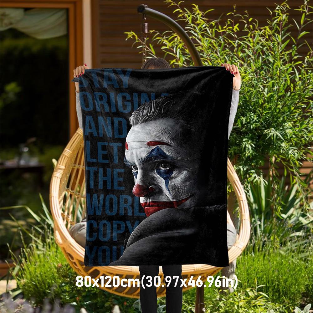 

1PC Joker Inspirational Outdoor Flannel Blanket Soft Plush Decor for Picnics, camping,Bedroom, Playroom, Office1202A 80x120cm(31x47inch)