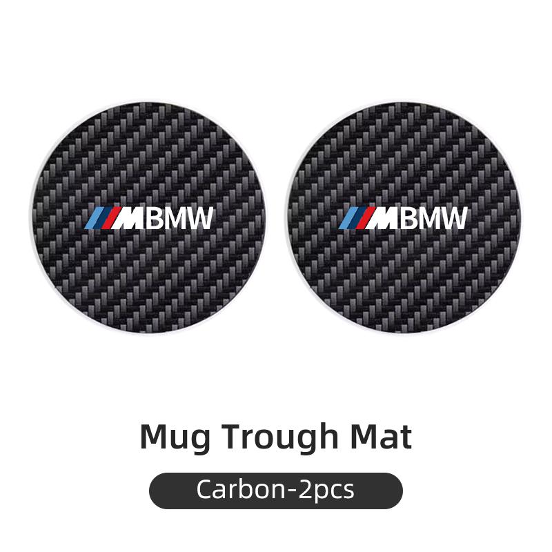 

2025 Hot Car Carbon Leathe Coasters Pads Centre Console Cup Non-Slip Mats For BMW F11 G11 F10 F30 G08 G28 G20 G30 X3 X5 X6 Seri
