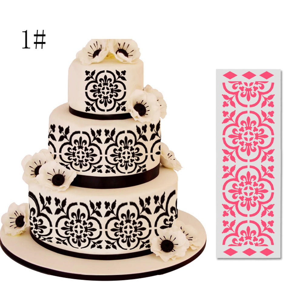 Cake Decorating Tool Damask Lace Border Cake Side Cupcake Stencil Sugarcraft Decoration Mould Baking Tool Kitchen Accessories