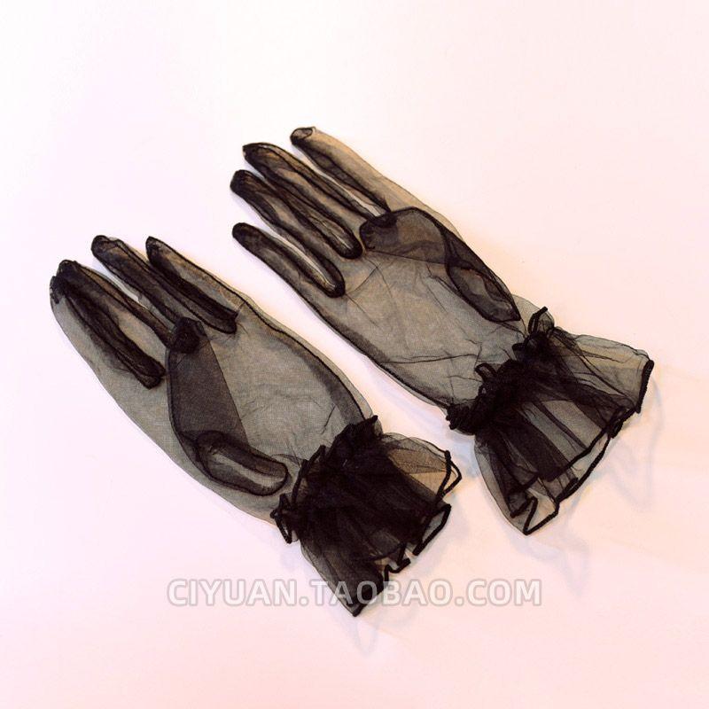 

Лолита Лолита Бургундское кружево Сетчатые прозрачные перчатки Ло Ниан Чайная вечеринка Свадебные аксессуары Подходящие нарукавники Black