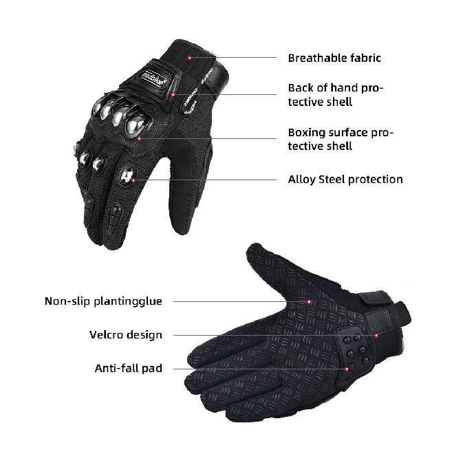 Motobike Motorcycle Knitting Unisex Moto Touch Screen Breathable Motocross Riding Racing Alloy Protective Full Finger Gloves