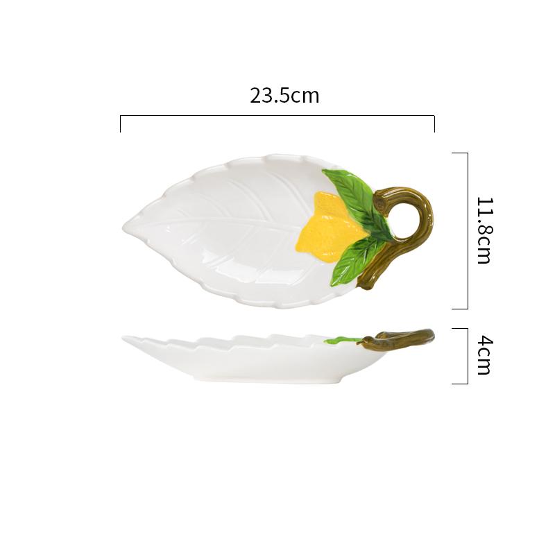 Zitronen-Keramik-Essteller Wasserbecher Milchkännchen Snackschale Dessertteller Obstteller Salatschüssel Pastagericht Servierteller Tablett