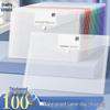 Transparent A4 Snap Button File Bag - Large Capacity Storage for Students