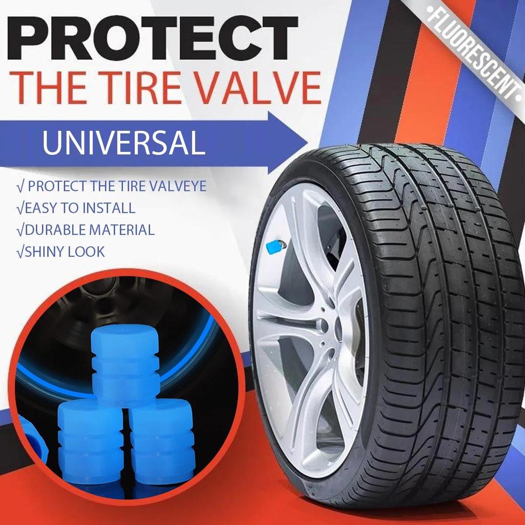 12pcs Luminous Tire Valve Caps Car Motorcycle Bicycle Wheel Tyre Hub Night Glowing Caps Tire Valve Stem Cover Fluorescent Decor Valve Stems 1