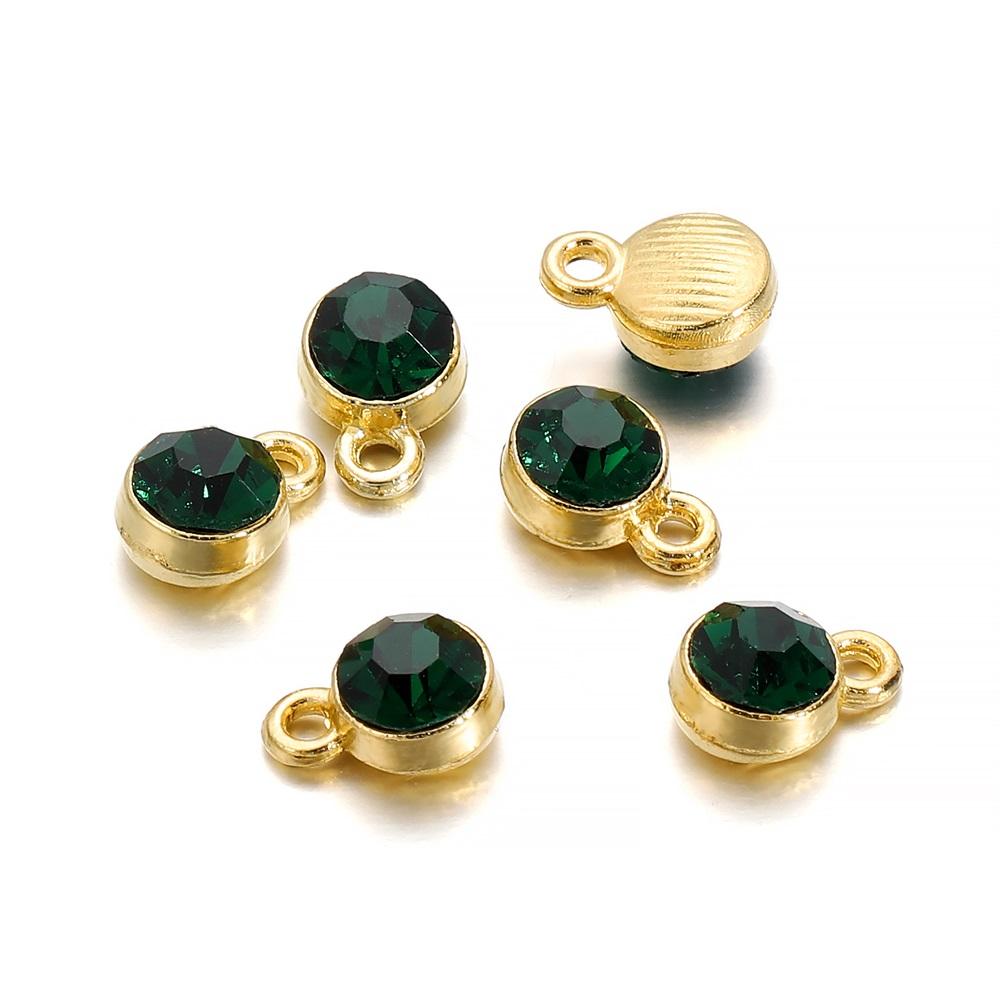 20Pcs/Lot Colorful Crystal Birthstone Dangle Charms Necklace Bracelet Earring Keychain Pendant For DIY Jeweley Making Supplies