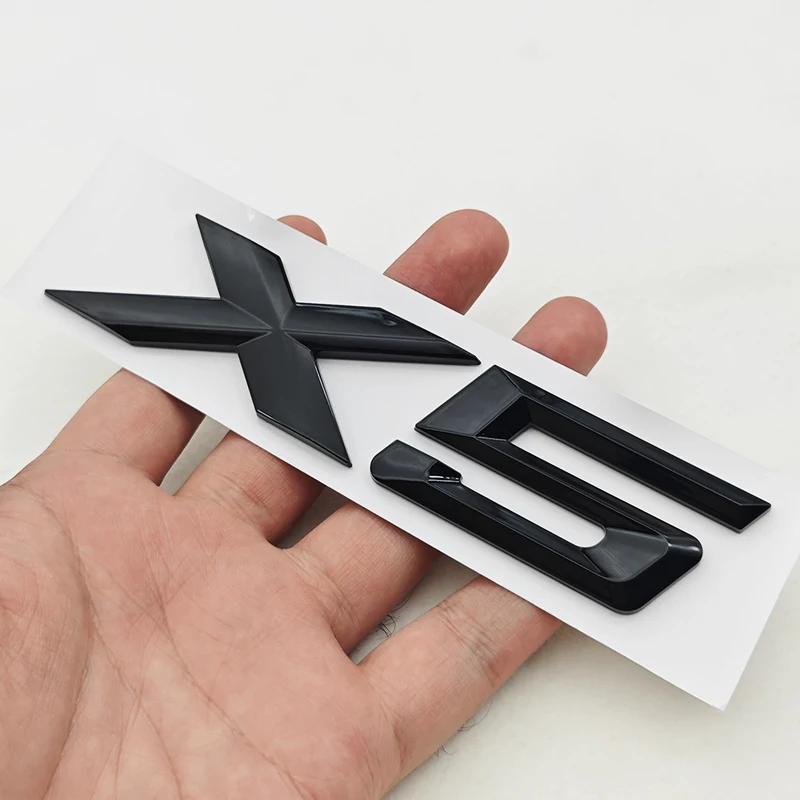 NEW 3D ABS Car Rear Trunk Emblem Badge Sticker For BMW X1 X2 X3 X5 X6 GT Z4 Glossy Black Chrome Logo Decal Styling Accessories IK7