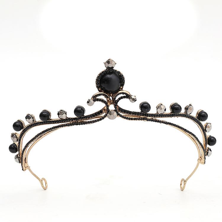 

Интернет Знаменитость Барокко Ретро Черная Роскошная Корона Свадебный Головной Убор Свадебные Аксессуары Корона На День Рождения 20 Лет