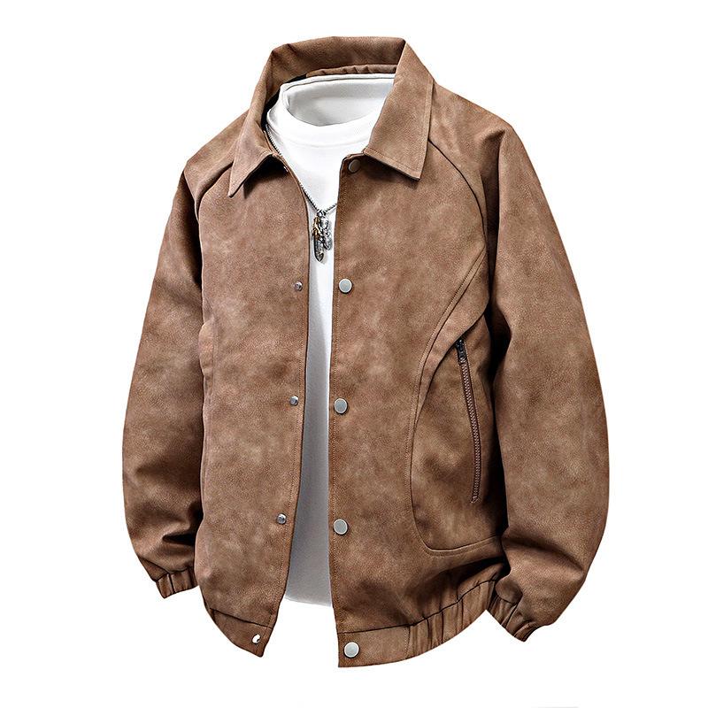 2025 new spring and autumn fattened plus size men's jacket trendy fashion casual versatile Korean version coat men