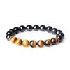 Black Tourmaline Tiger Eye Power Stone Bracelet for Men Protection from and Good Luck Charm [COAI] - Fortune-Boosting, Evil,