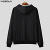 INCERUN Men Spring Oversized Hoodies Long Sleeve Star Print Hooded Sweatshirts