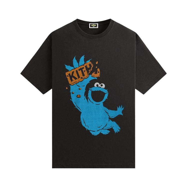 Kith X Sesame Street Cookie Monster Vintage Tee Black Men Tops KHM033079-001