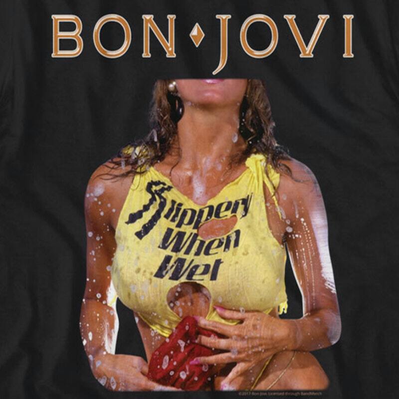 Slippery When Wet Cover BBon Jovi All size Unisex Cotton Shirt D175 Unisex T-Shirt XXXXL