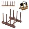 2pcs Collapsible Dish Storage Rack Brown Color Cabinet Organizer Dish Drying Rack  For Kitchen Use