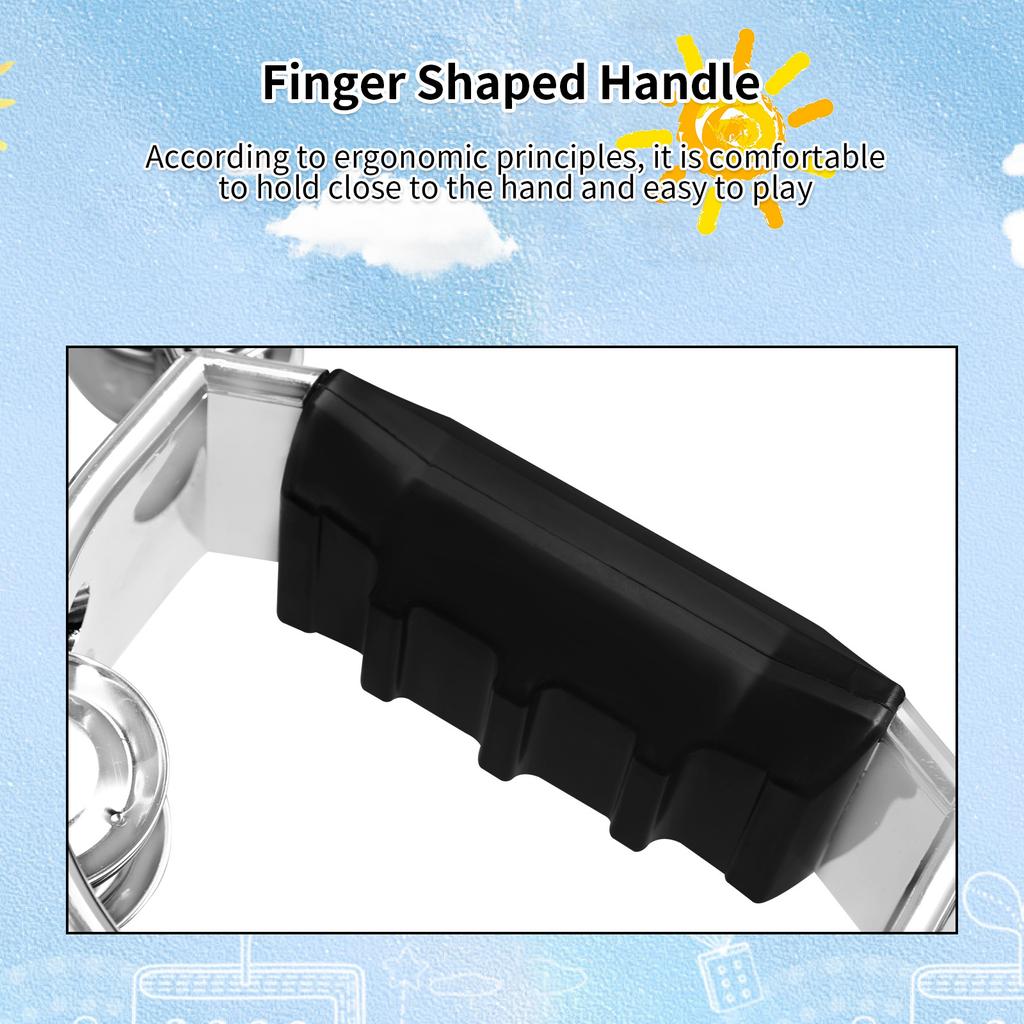 Handbell Double Row Handbell Half Circle Tambourine Half Moon Tambourine Metal Jingles Percussion Instrument for Adults