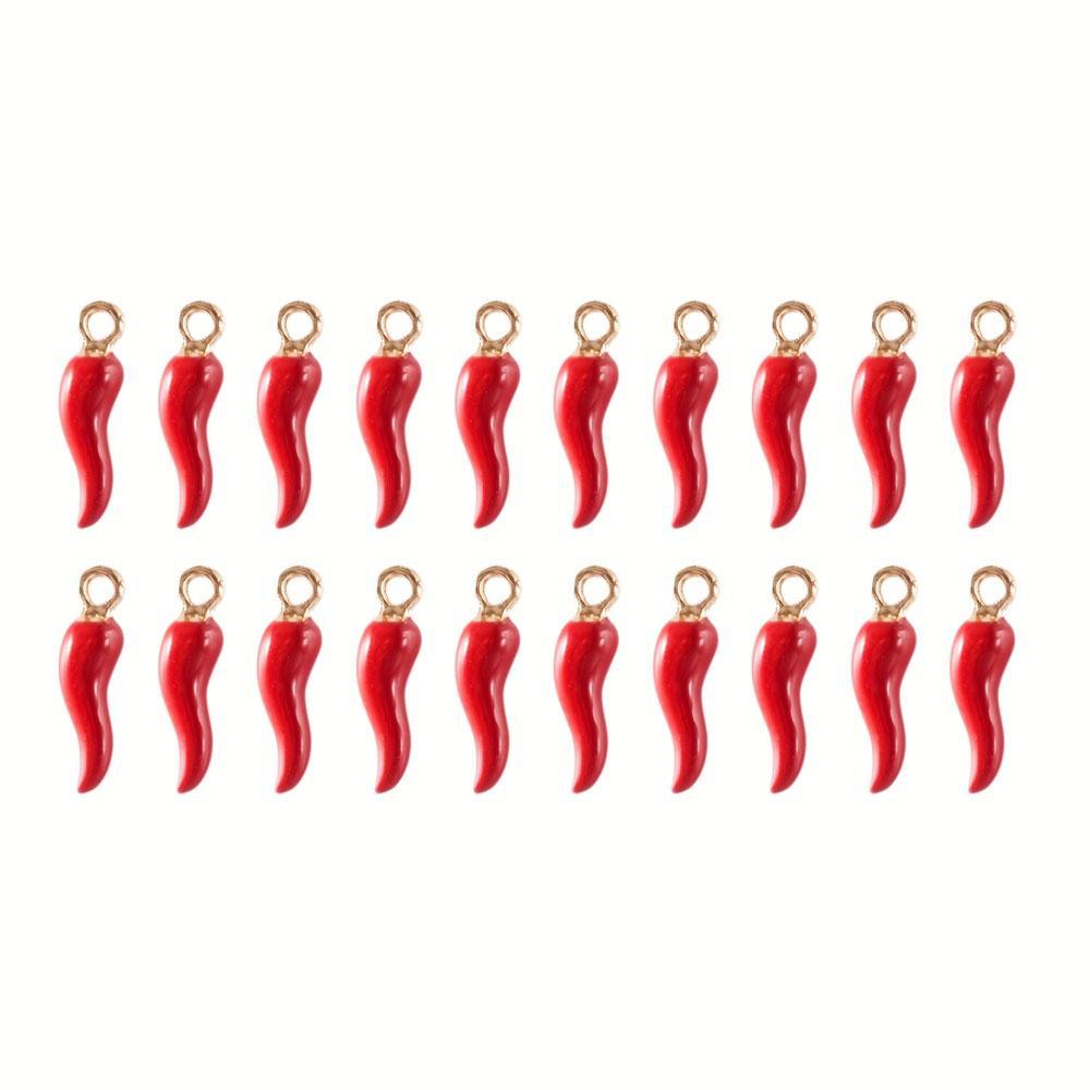 10/20/30pcs Chili Jewelry Alloy Pendant Red Chili Jewelry Bracelet Earrings Necklace DIY Craftsmanship Accessories