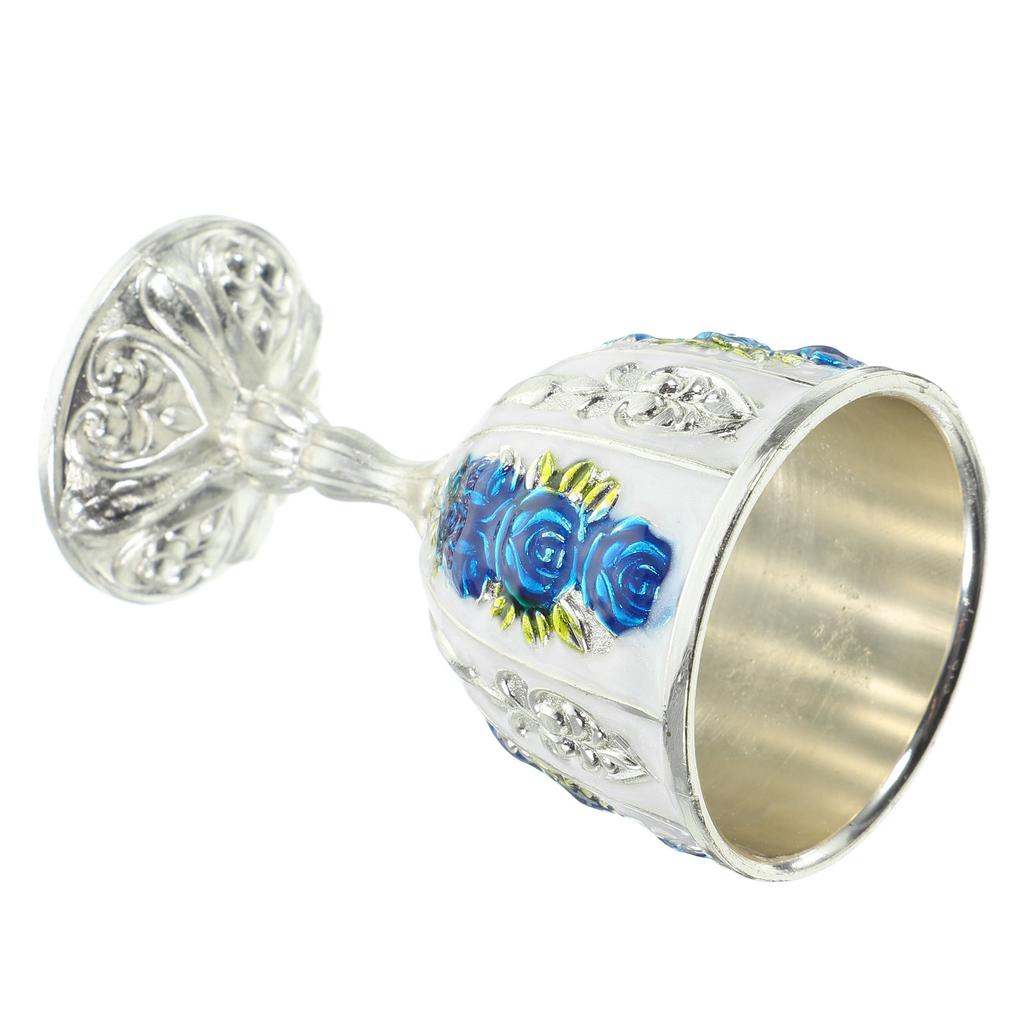 Elegant Retro Liquor Cup Anti-Drop Design Metal Wine Glass for Parties Bright Colored Mini Cup Reusable Drinks Container