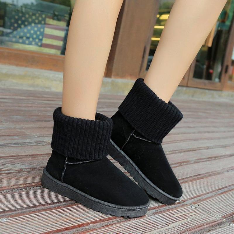 Directly from the Manufacturer Winter New Wool Mouth Snow Boots Women's Short Boots Two Wear Velvet Short Cotton Shoes Wholesale Women