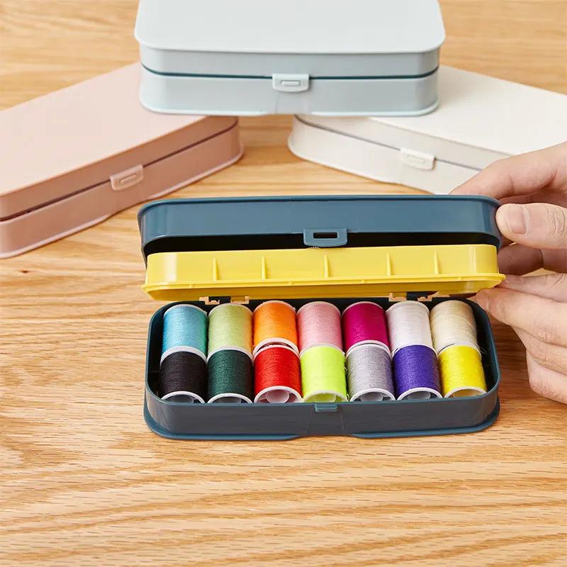 Creative Household Sewing Box Solid Color Mini Portable Travel Wedding Handmade DIY Embroidery Sewing Needle Threader Sewing Kit