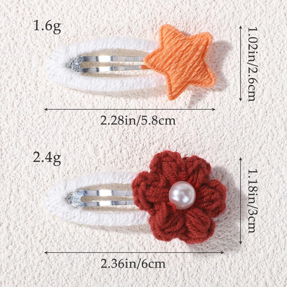 50pcs/set Random Color Cute Star Floral BB Clips For Baby Girls Sweet Snap Clips Hairpins Kids Hair Accessories