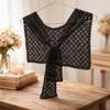 Solid Color Lace Shawl Thin Lace Knitted Shawl Artistic Design Hollow-out Shawl  Ladies Accessory