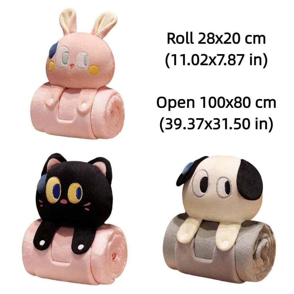 Sleep Cloak Cartoon Doll Nap Blanket Animal Doll Pillow PP Cotton Air Conditioning Blanket Puppy Cat Rabbit Cozy Swaddlings