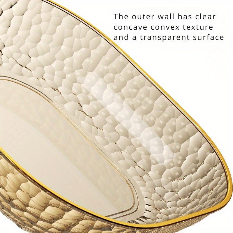 5pcs Plates Set, Golden Rim Square Serving Tray, Garbage Dish, Spit Bone Dish, Fruit Plate, Dessert Plate, Cake Plate, Snack Pla