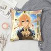 V-Violet Evergarden Double-Sided Printed Square Decorative Cushion Cover For Sofa Living Room Home Decor