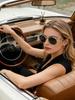Prada PR65ZS Gold Oval Sunglasses, UV400 Retro Luxury Shades