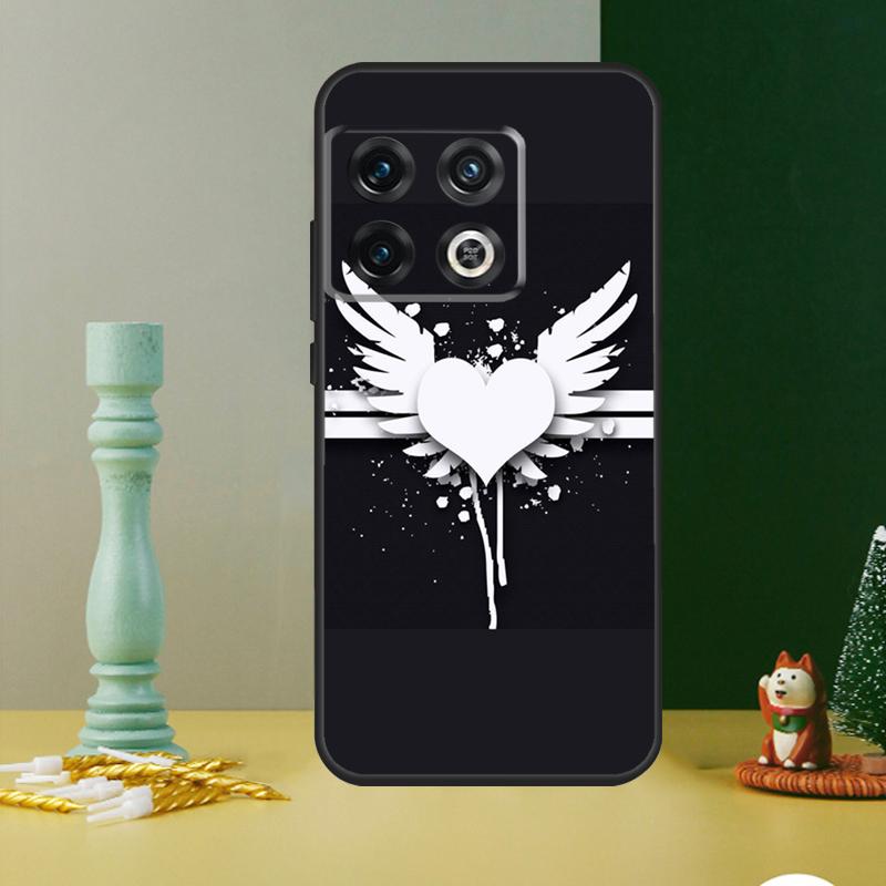Angel Wings Heart Phone Case For OnePlus 13 12 11 9 10 Pro 13R 12R 8T 9RT 10T 10R Nord 4 CE 2 3 Lite N20 N30