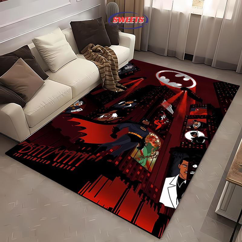 

Ковер с темой логотипа Бэтмена №2, коврик для гостиной, спальни, кровати, удобный, нескользящий, прочный коврик, современный простой стиль, моющийся коврик 40x60cm (16x24in)