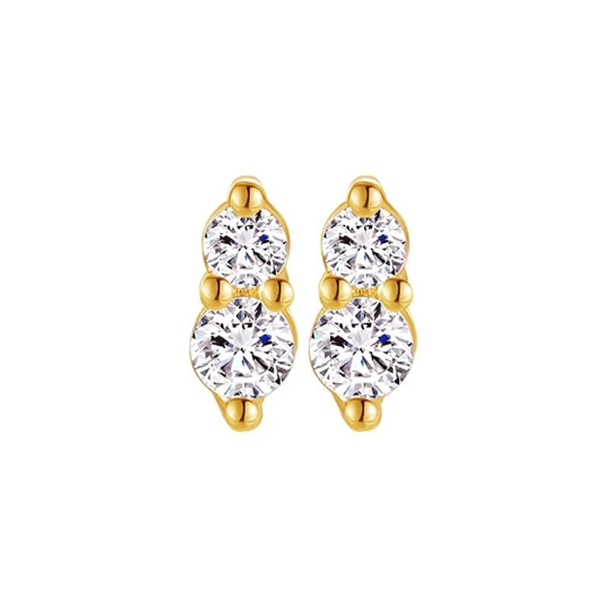 6Pcs 20G Gold Plated Tiny Cubic Zirconia Flat Back Stud Earrings Hypoallergenic Cartilage Tragus Helix Jewelry